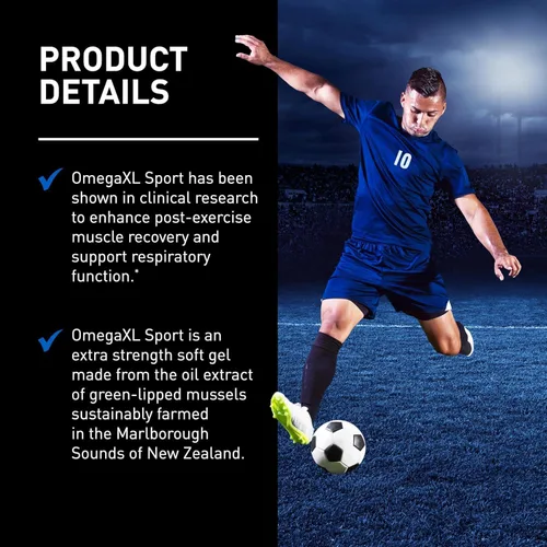Vista 9 de OmegaXL Sport Suplemento de Recuperación Muscular de Fuerza Extra y Apoyo Respiratorio - Mejora el DOMS y ROM, Aceite de Mejillón de Labios Verdes
