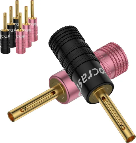 Vista 14 de Tertullus BFA - Enchufes tipo banana de 24 quilates chapados en oro de 24 quilates, bloqueo de doble tornillo para cine en casa, placa de pared