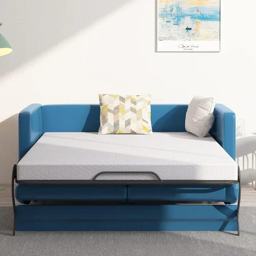 Vista 2 de EGOHOME - Colchón de repuesto de espuma viscoelástica Queen de 4.5 pulgadas para sofá cama convertible y sofá-cama, colchón de gel refrescante de té