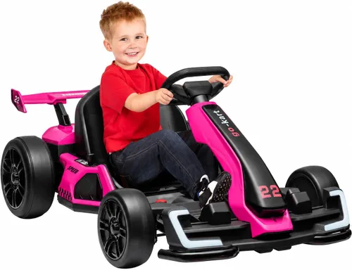 Vista 10 de Kart eléctrico Drift Go Kart de 24 V para niños, color rojo