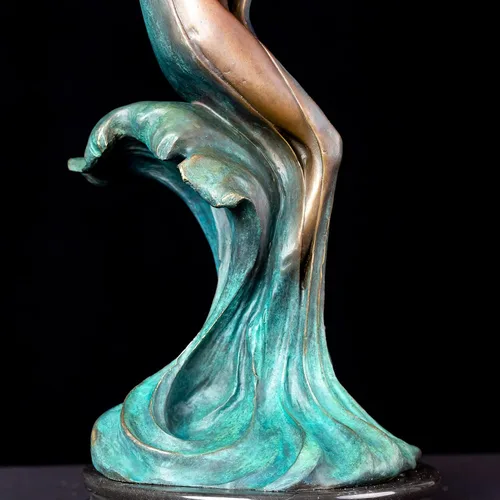 Vista 7 de Estatua de bronce de escultura desnuda abstracta de 15.4 pulgadas, figuras sexys, 100% fundición de bronce, decoración del hogar, escultura