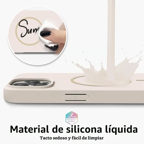 Vista 4 de Oakxco Funda de Silicona Mag Safe para iPhone 12 Pro Max, Funda Magnética Delgada y Fina Compatible con Carga Inalámbrica MagSafe, Bonita Funda