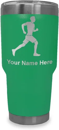 Vista 26 de LaserGram Personalized 20oz Tumbler, Running Man (Black)