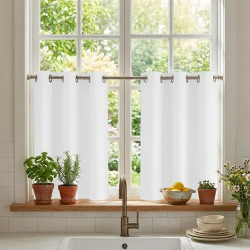 Vista 67 de RYB HOME - Cortinas para armario de 36 pulgadas, cortinas para oscurecer la habitación con ojales resistentes a la oxidación, cortinas de Aqua