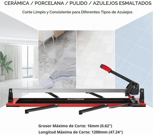 Vista 2 de IRONMAX Cortador de azulejos manual de 48 pulgadas, herramientas profesionales de corte de azulejos de cerámica con mango ergonómico, escala
