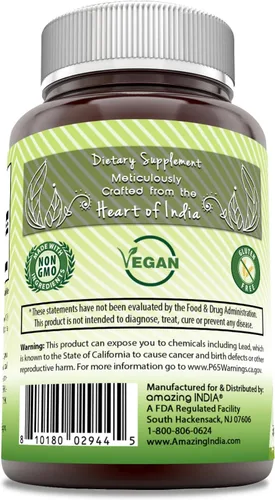 Vista 2 de Amazing India Moringa 500 mg 120 cápsulas vegetales Suplemento Sin OMG Sin gluten