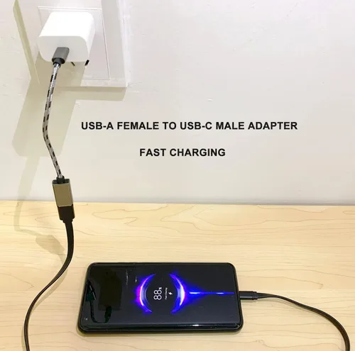 Vista 5 de Paquete de 4 adaptadores USB C a USB 3.0, cable adaptador USB hembra estándar a USB-C macho OTG compatible con MacBook Pro, iPhone 17/16/15, Samsung