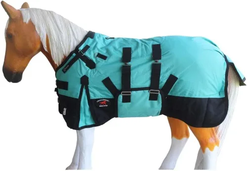 Vista 9 de Manta de invierno de 42" 1200D para potro, poni, caballo, y asno en miniatura rojo BLK 51946 Challenger