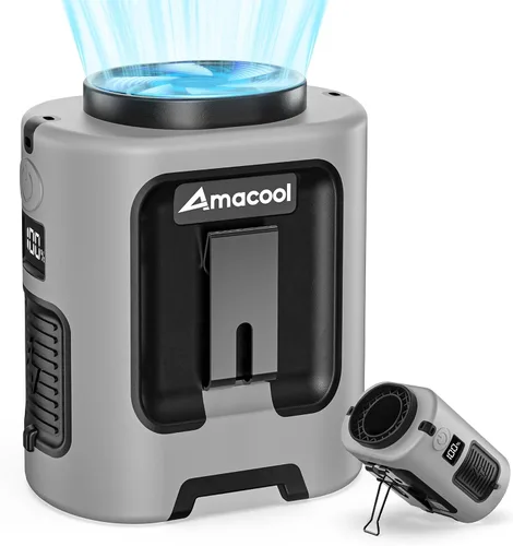 Vista 20 de AMACOOL Mini ventilador de cintura portátil con clip, 13,000 rpm, 4 velocidades, ventilador de cuello personal, hasta 24 horas de duración