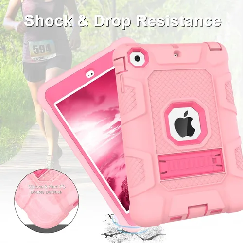 Vista 5 de TIMISM Funda para iPad mini, iPad mini 2, iPad mini 3 con soporte, 3 en 1, resistente a prueba de golpes, híbrida de tres capas, funda protectora