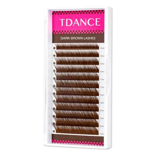 Vista 12 de TDANCE Extensiones de Pestañas Inferiores Marrón Oscuro Rizo B 5-7mm Mixtas Pestañas Inferiores 0.03/0.05/0.07mm Grosor Pestañas Inferiores
