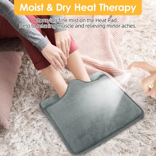 Vista 5 de Calentador eléctrico de pies con calefacción, almohadillas térmicas KLADNDER de 16 x 16 pulgadas para hombres y mujeres, calentador de pies con 6