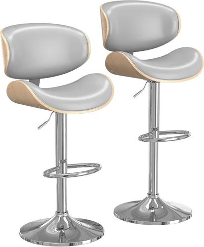 Vista 13 de YaFiti Taburetes de bar modernos giratorios, taburetes de bar altura de mostrador con respaldo para bar, cocina, comedor, color marrón