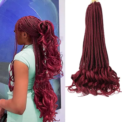 Vista 33 de Cabello para Trenzas Rizo Francés Color 1 Trenzas de Ganchillo Rizo Francés 10 Pulgadas Trenzas de Caja Cabello de Ganchillo para Mujeres y Niños
