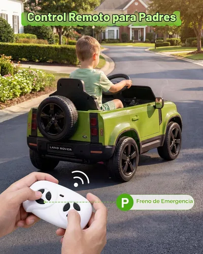 Vista 5 de Land Rover Ride On Car con licencia de 12 V para niños a partir de Verde
