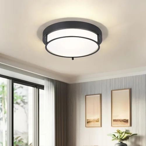 Vista 13 de 4822-BN - Lámpara de techo cerca de techo, de níquel con 2 luces para lavandería, cocina, dormitorio, baño, 4822-BN Clase esmerilada y níquel
