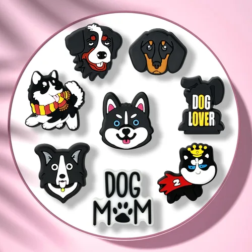 Vista 3 de Fohiahfce Dijes para zapatos de gato y perro que se adaptan a sandalias de zueco, decoración de zapatos, accesorios de animales negros para niños