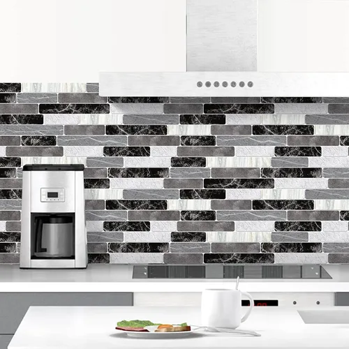 Vista 12 de WENMER Papel tapiz para salpicaduras de cocina, papel de pared impermeable para baño, papel tapiz autoadhesivo extraíble para salpicaduras