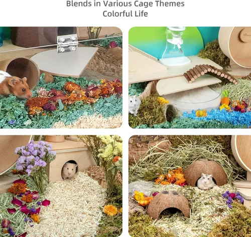 Vista 4 de Niteangel Decoración Natural de Hábitat de Cama de Flores y Hierbas - para Hámsters, Jerbos, Ratones, Lemmings, Degus u Otras Mascotas Pequeñas