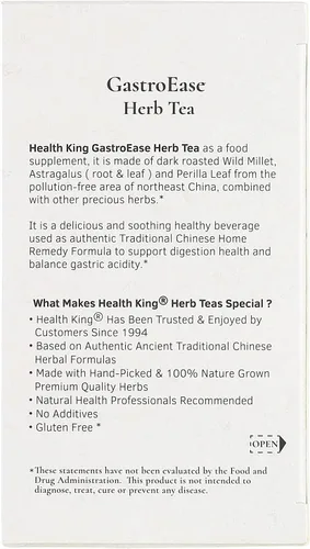 Vista 4 de Health King GastroEase - Té de hierbas, bolsitas de té, caja de 20