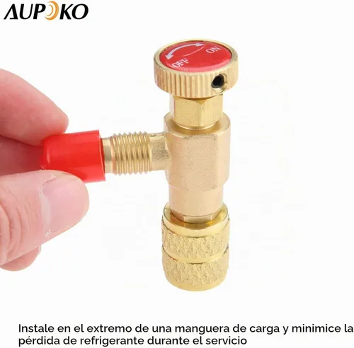 Vista 5 de Aupoko Válvula de carga refrigerante R410A, macho de 1/4" a adaptador