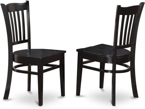 Vista 4 de East West Furniture NOGR3-BLK-W - Juego de mesa de comedor de 3 piezas para espacios pequeños que contiene una mesa de comedor rectangular con hoja