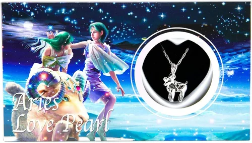 Vista 2 de Collar de perlas del zodiaco Aries con perlas auténticas