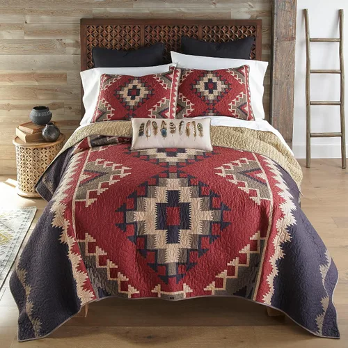 Vista 9 de Donna Sharp 25 Suroeste (Apache, Queen Set) Incluye edredón y dos fundas de almohada, lavable a máquina
