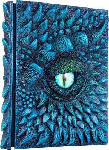 Vista 35 de Diario 3D en relieve de ojo de dragón en relieve, cuaderno grabado de resina, cuaderno Dnd para los amantes de los dragones, papel en blanco, bloc