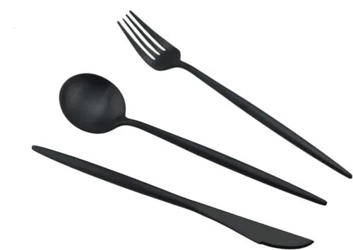 Vista 6 de Juego de cubiertos de viaje de acero inoxidable 18/10 con 7 cubertería portátil para camping, saludables y respetuosos con el medio ambiente