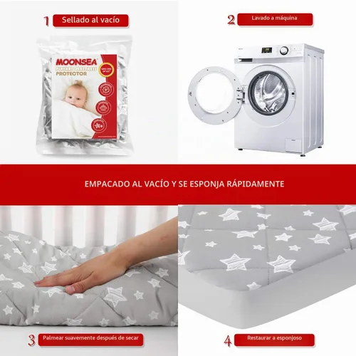Vista 6 de Pack and Play - Juego de sábanas ajustadas, protector de colchón para niños pequeños, 39 x 27 x 5 pulgadas, funda transpirable de impresión gruesa