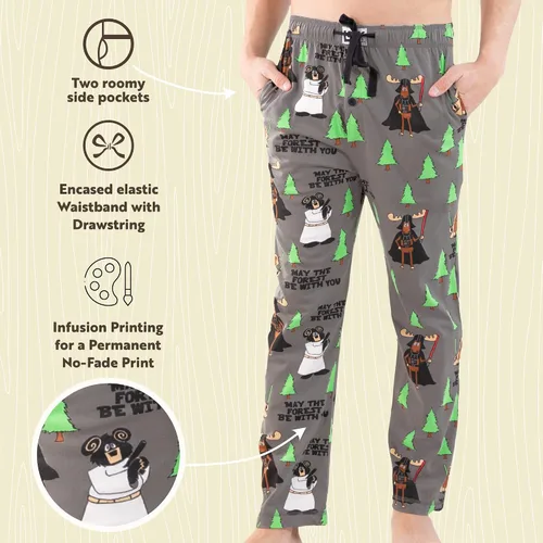 Vista 5 de Lazy One - Pantalones de pijama de animales para hombre, pantalones separados para hombre, pantalones de descanso
