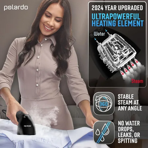 Vista 4 de Vaporizador para ropa para Europa 220 V, vaporizador portátil de mano para ropa, cabezal de vapor de metal, calentamiento de 25 segundos, sistema