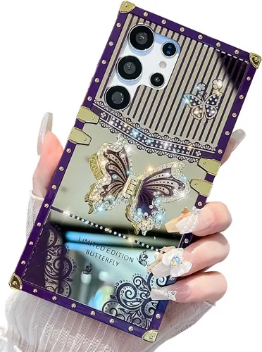 Vista 57 de Funda Rectangular de Lujo Femenina Compatible con iPhone 16 Pro Max Diseñada con Soporte de Anillo de Diamante con Función de Atril
