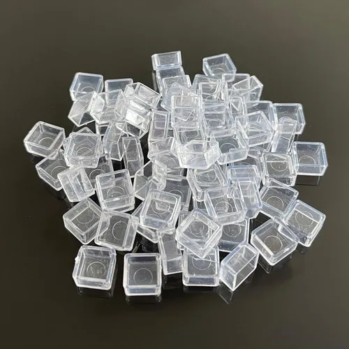 Vista 14 de FCLUB 24 bandejas de acuarela vacías – Moldes de esquina redondeada de plástico blanco de 0.1 fl oz para paleta de pintura de bricolaje