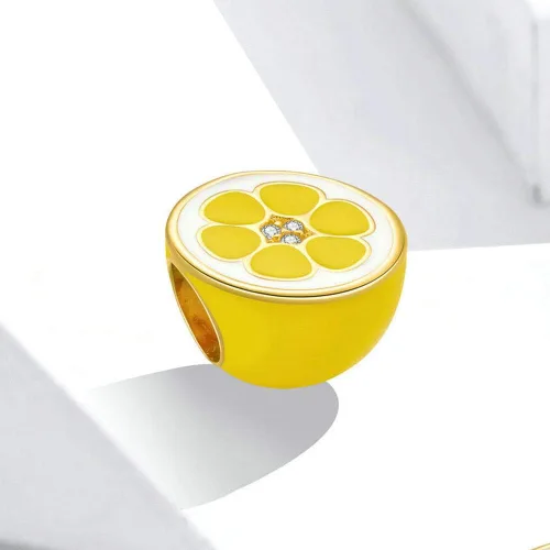 Vista 5 de Abalorio Durian de plata de ley 925 con diseño de fresa y fruta, para pulsera Pandora
