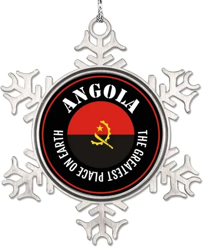 Vista 9 de Adornos de copo de nieve de Albania, adornos para árboles de Navidad, bandera de recuerdo de ciudad, adornos de Navidad personalizados, colgante