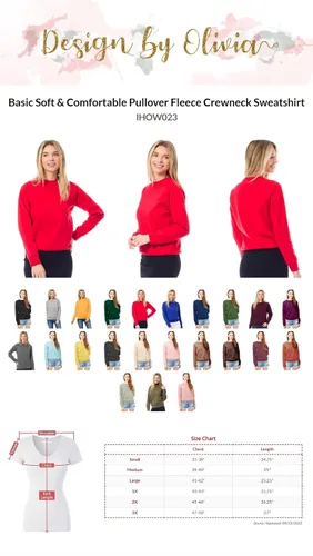 Vista 5 de Design by Olivia Sudadera básica suave y cómoda de cuello redondo para mujer, ropa de otoño