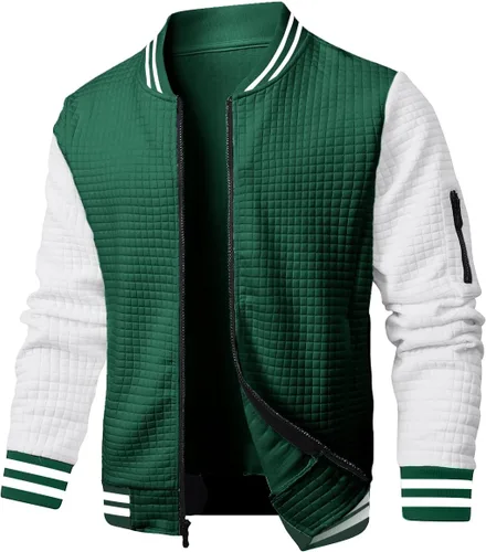 Vista 12 de Chaqueta casual para hombre, chaqueta ligera y abrigo universitario