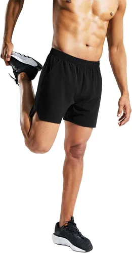 Vista 6 de MIER Pantalones cortos deportivos para correr de 5 pulgadas para hombre con bolsillos, de secado rápido, ligeros, pantalones cortos de entrenamiento