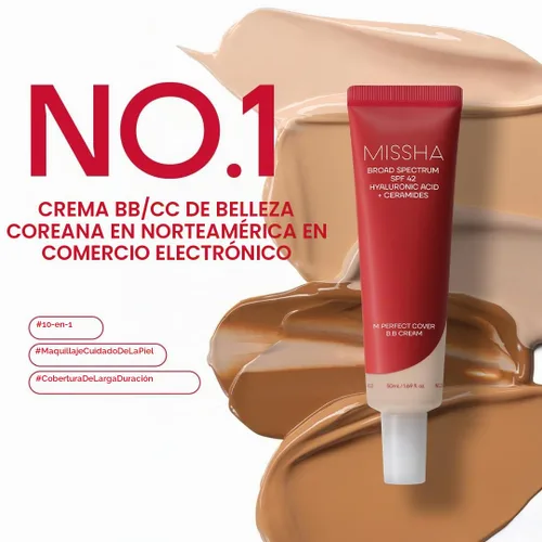 Vista 2 de Crema BB M de cobertura perfecta, SPF42/PA+++ (No.25/Beige cálido)