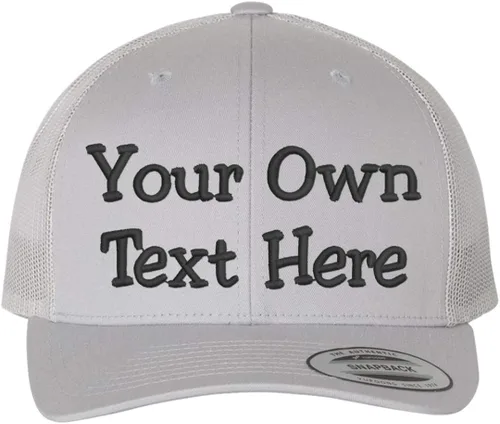 Vista 2 de Gorra de malla 6606 con bordado de texto Yupoong Trucker Snapback
