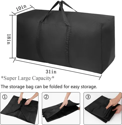 Vista 2 de Bolsas de mudanza extra grandes con cremalleras fuertes y asas de transporte, bolsas de almacenamiento para ropa, suministros de mudanza