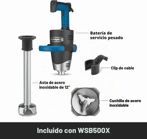 Vista 5 de Waring EVOX - Batidora de inmersión Big Stik de 12 pulgadas, velocidad variable de 1.5 HP, capacidad de 10 galones, para salsas, aderezos, adobos