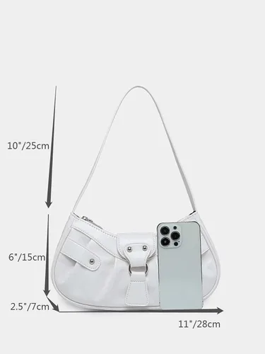 Vista 2 de Verdusa Bolso de mano plisado para mujer, bolso de mano de piel sintética