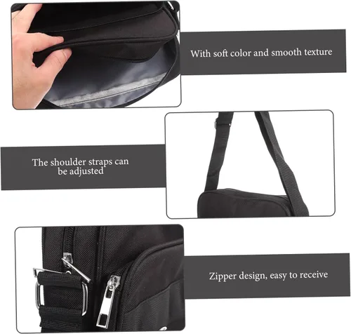Vista 8 de UKCOCO Bolsa de mensajero minimalista para hombre, 3 piezas, bolsa cruzada minimalista de hombro para mujer, monedero mediano para mujeres