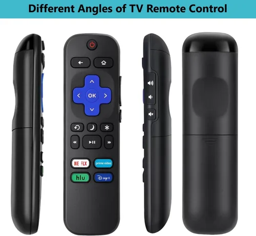 Vista 5 de [Paquete de 2] Control remoto de repuesto para Roku TV, compatible con televisores TCL, Hisense, Onn, Sharp, Element, Westinghouse, Philips Series