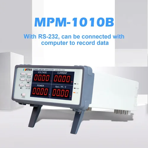 Vista 3 de MATRIX Medidor de potencia de alta precisión MPM-1010B, prueba de parámetro del medidor de potencia de CA con RS-232, medidor de potencia digital
