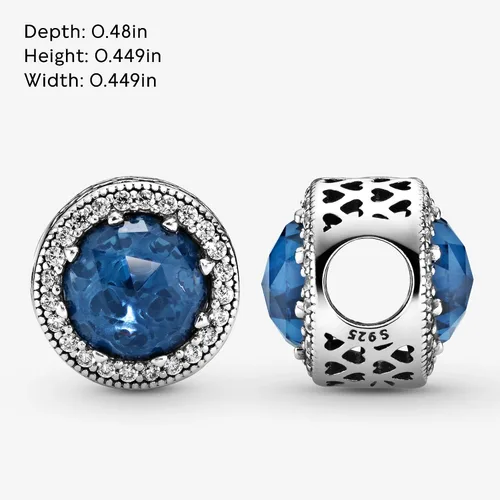 Vista 5 de Pandora Encanto radiante Corazones con Moonlight Blue