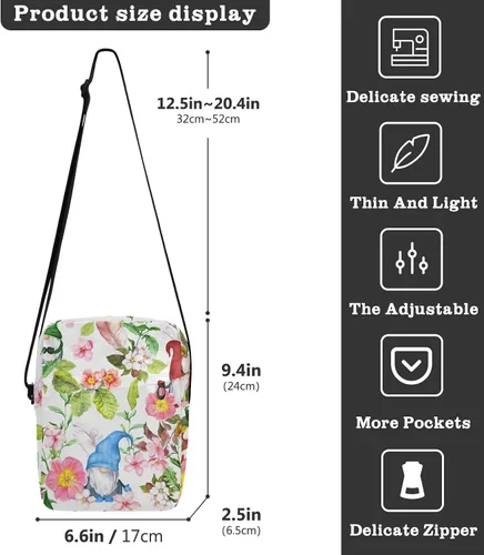 Vista 3 de Daisies Messenger Bag for Women Men Side Bag for Travel Workout